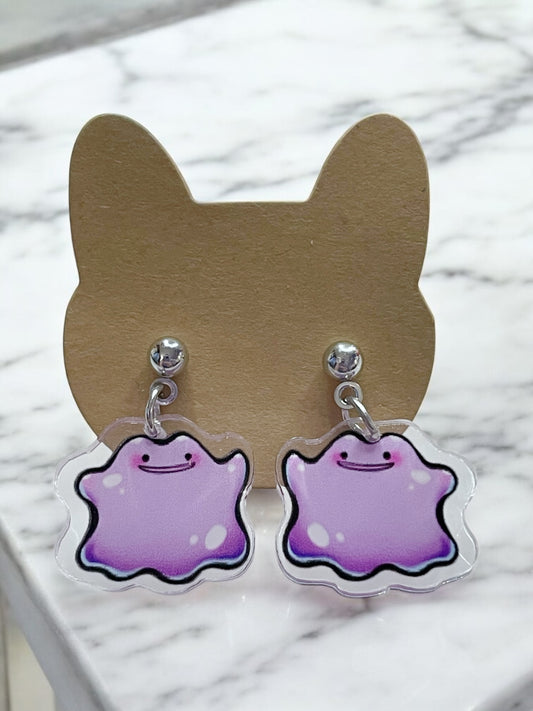 Anime Pokemon Ditto Stud Earrings