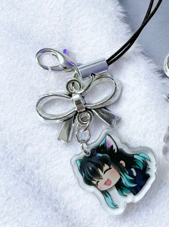 Anime Kitty Demon Slayer Phone Charm