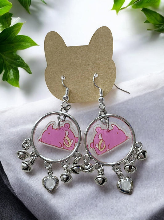 Anime Slowpoke Pokemon Dangly Earrings