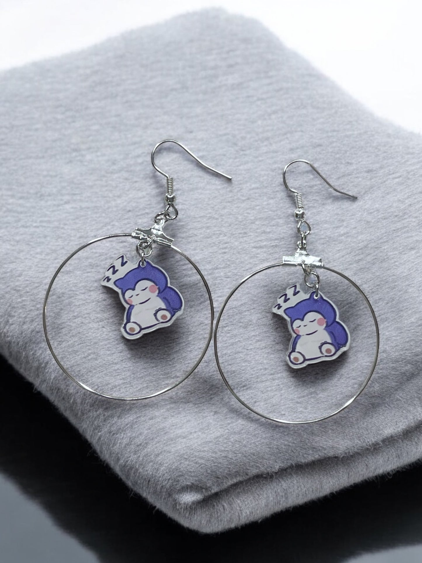 Anime Snorlax Pokemon Dangly Earrings