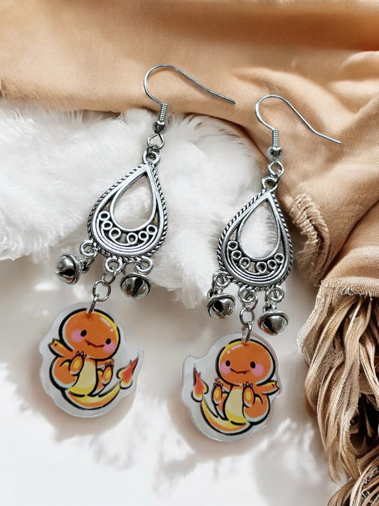 Anime Charmander Pokemon Dangly Earrings