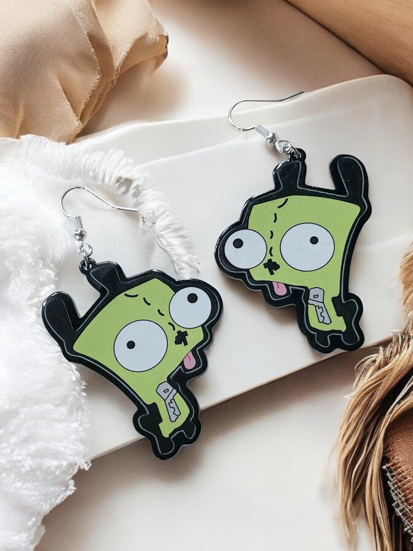 Invader Zim - Gir Dangly Earrings