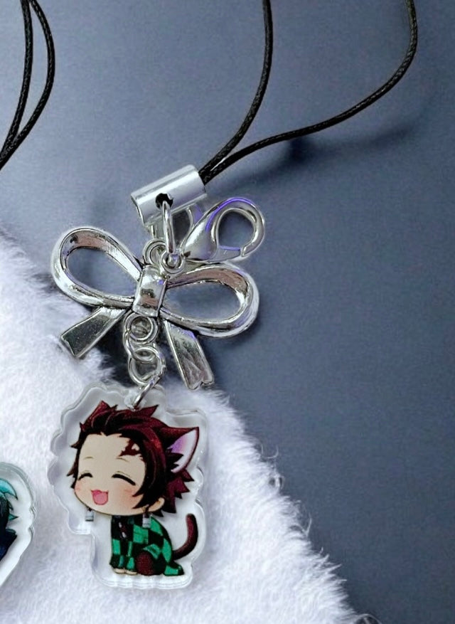 Anime Kitty Demon Slayer Phone Charm
