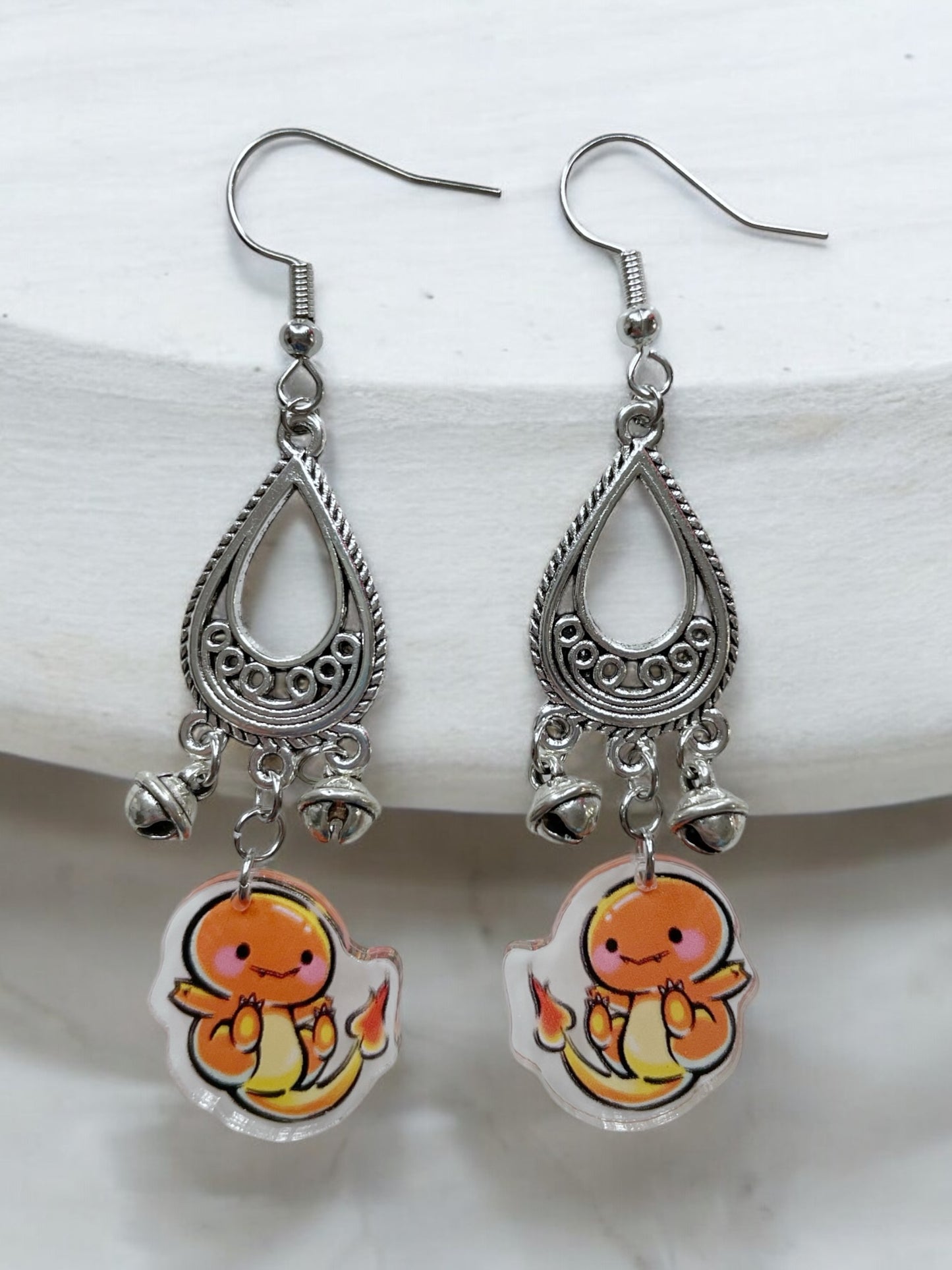 Anime Charmander Pokemon Dangly Earrings